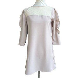 The Vanity Room Womens Split Sleeve Lace Contrast Dress Size M